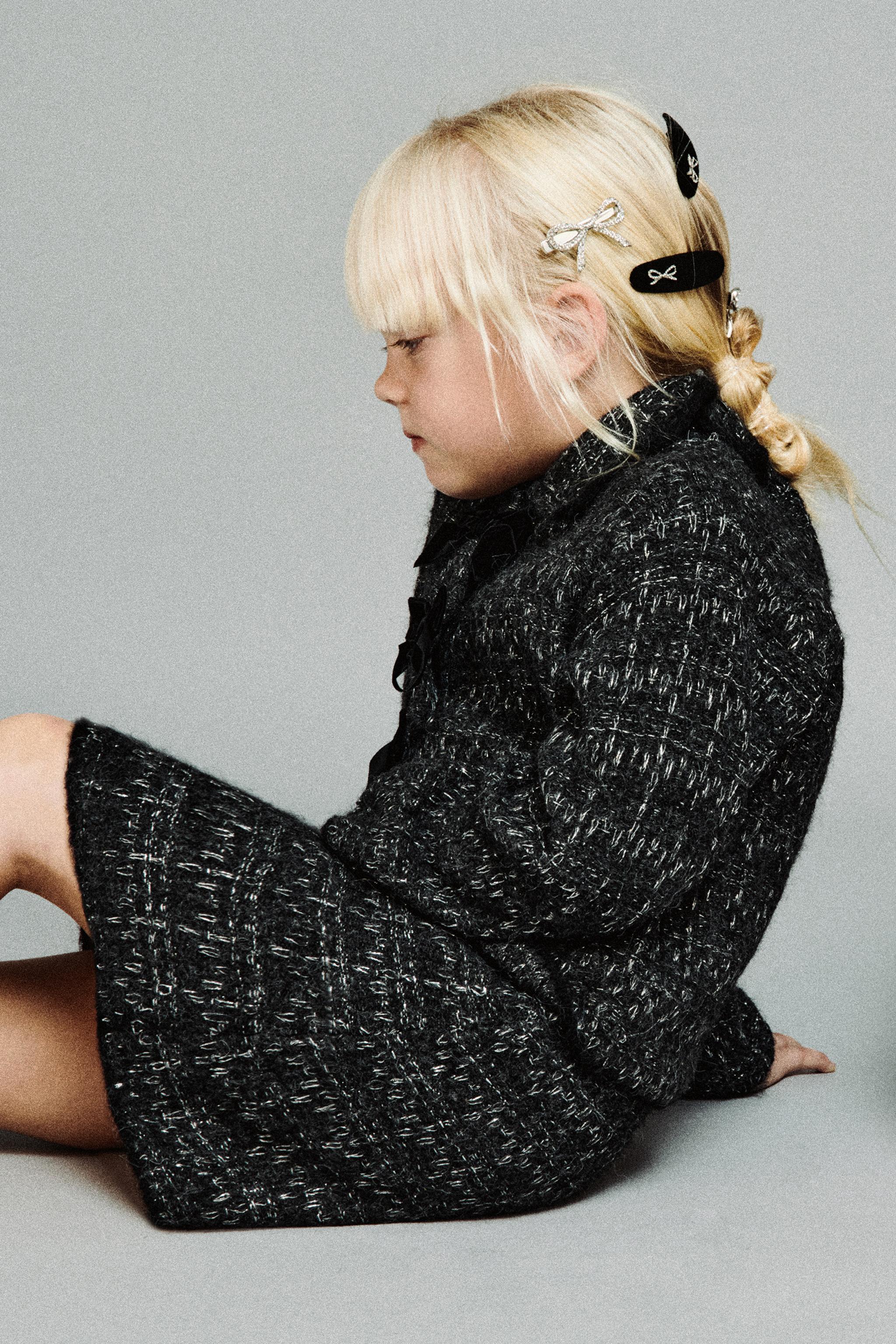 SPARKLY VELVET BOW CARDIGAN